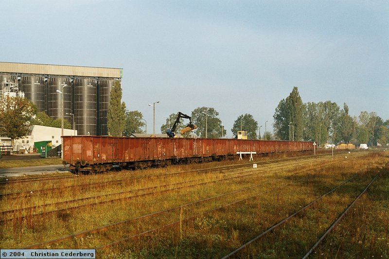 2004-10-05 Loading wood on Grodzisk Station.jpg